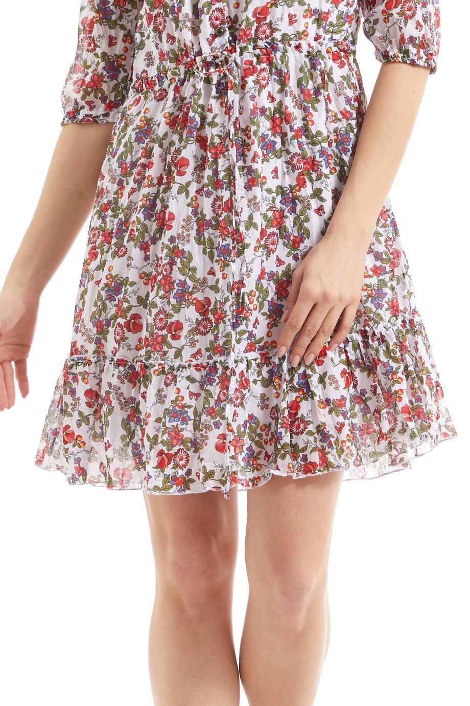 Şile Bezi Tomurcuk Beyaz Vual Elbise