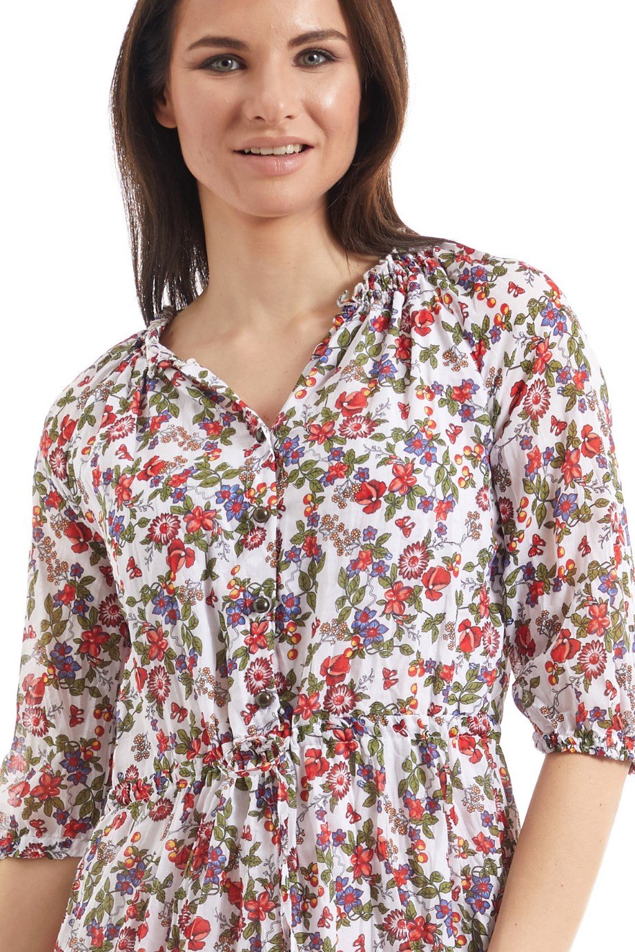 Şile Bezi Tomurcuk Beyaz Vual Elbise