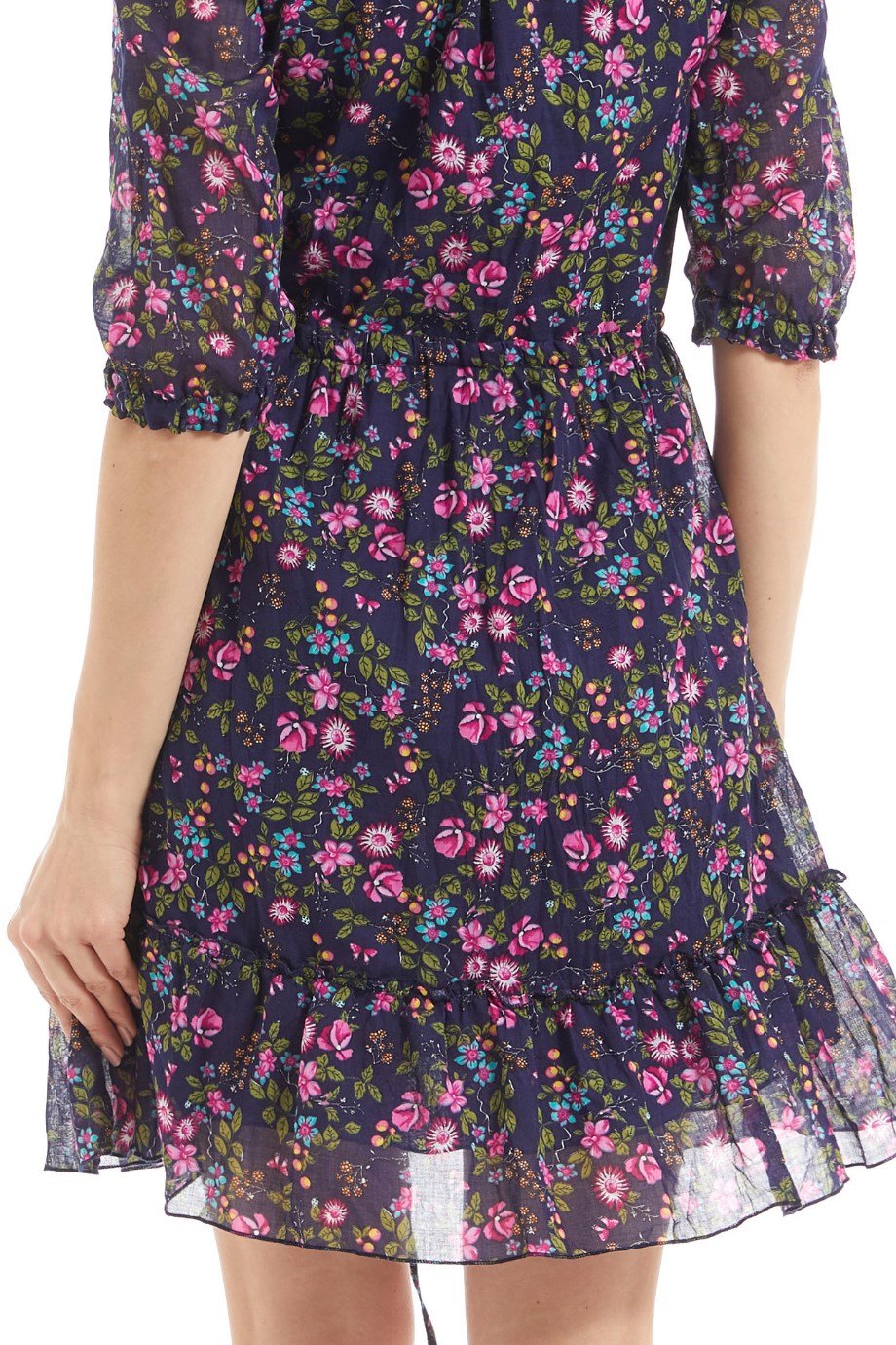 Şile Bezi Tomurcuk Koyu Mor Vual Elbise