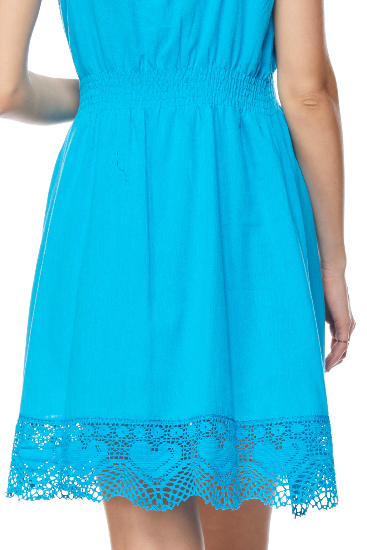 Şile Bezi Turkuaz Askılı Mini Elbise