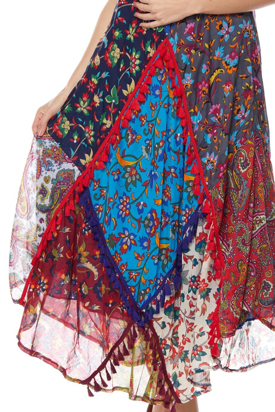 Şile Bezi Turkuaz Patchwork Elbise