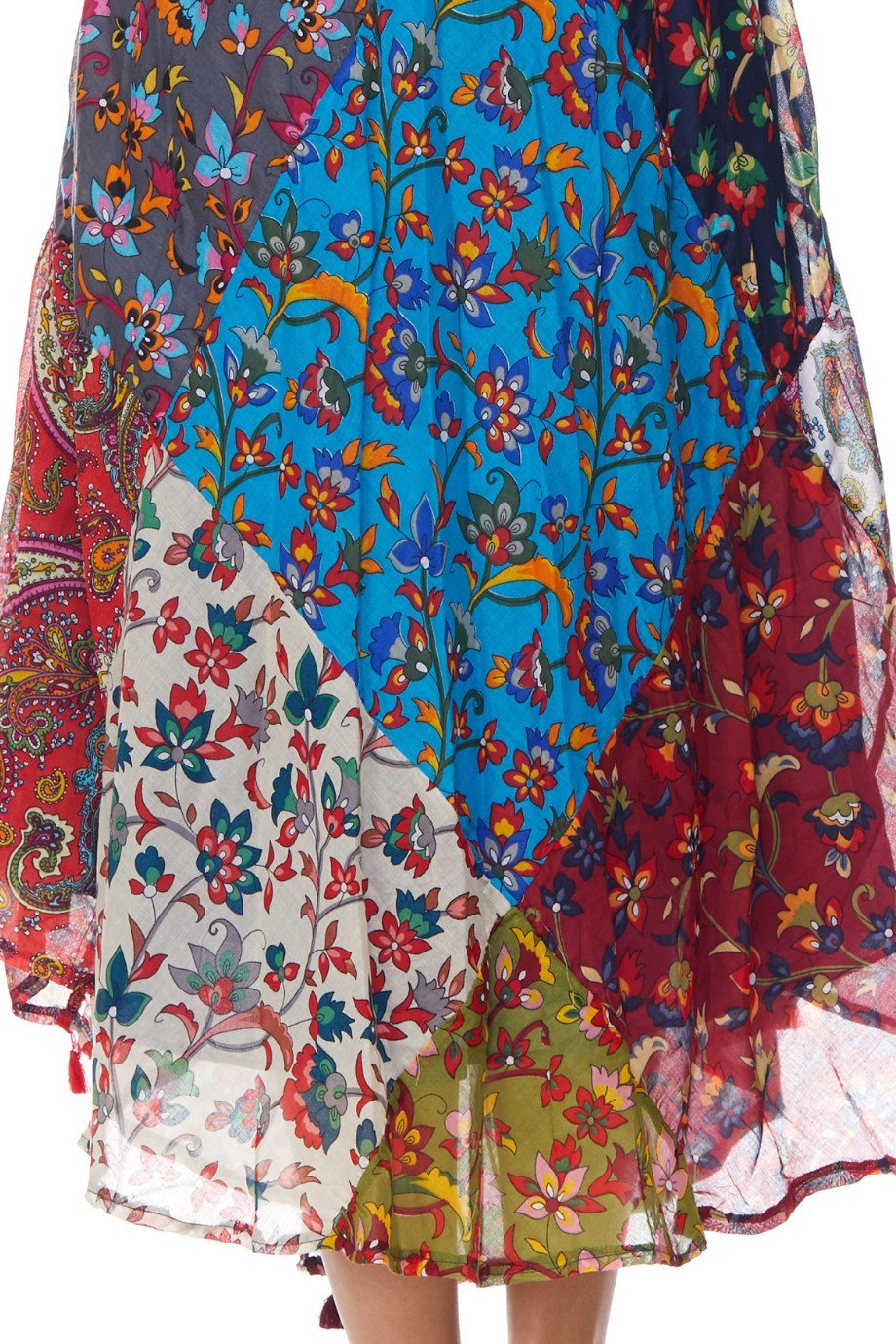 Şile Bezi Turkuaz Patchwork Elbise