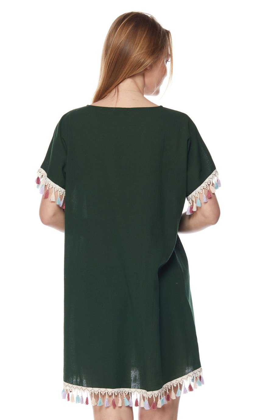 Şile Bezi Yeşil Çiçekli Tunik