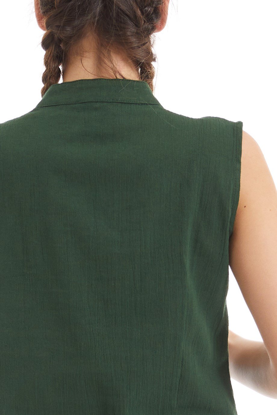 Şile Bezi Yeşil Düğmeli Bluz