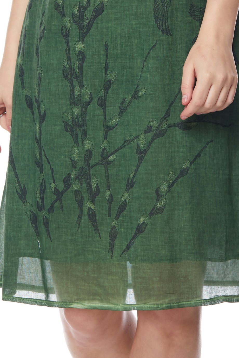 Şile Bezi Yeşil Kolsuz Doğa Elbise