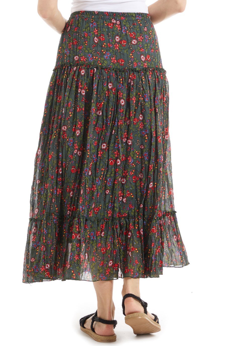 Şile Bezi Yeşil Tomurcuk Vual Uzun Etek