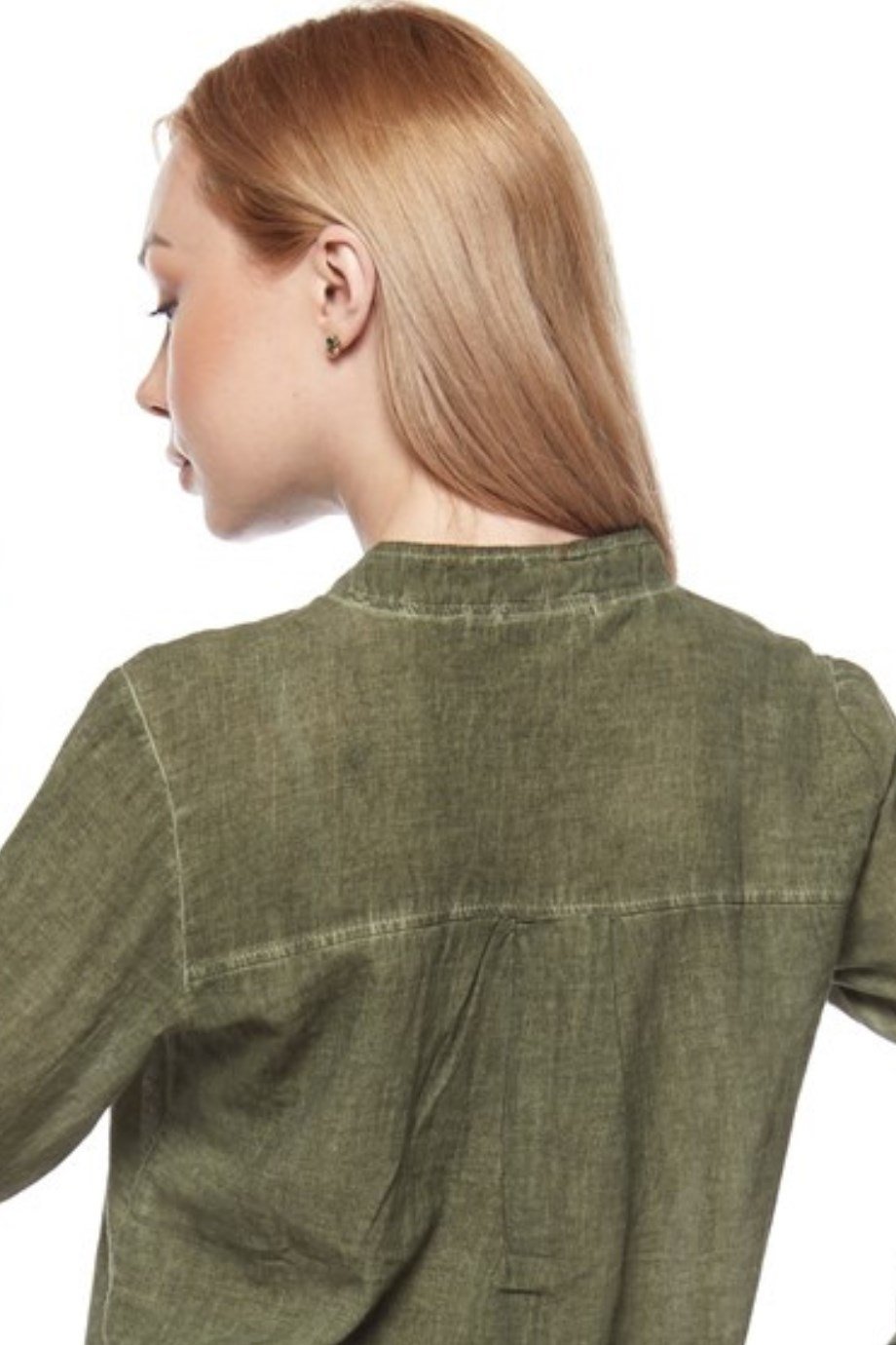 Şile Bezi Yeşil Uzun Kollu Tunik