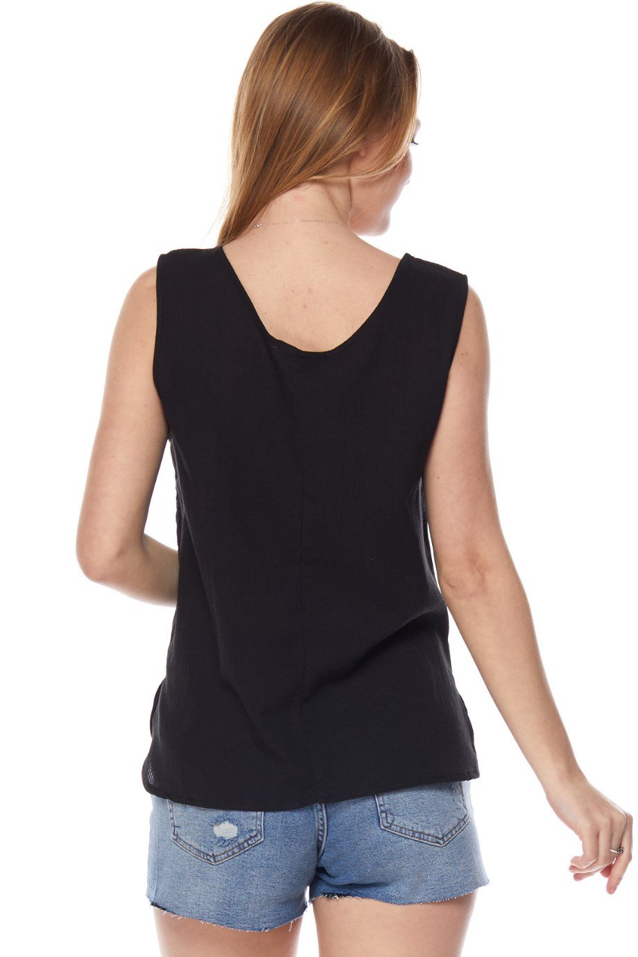 Siyah Kolsuz İşleme Detaylı Bluz