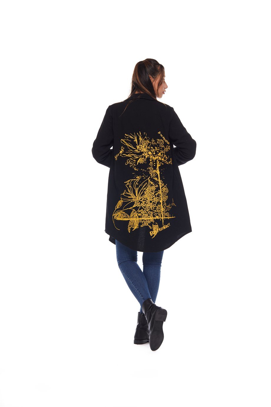 Siyah Nuray Baskılı Tunik