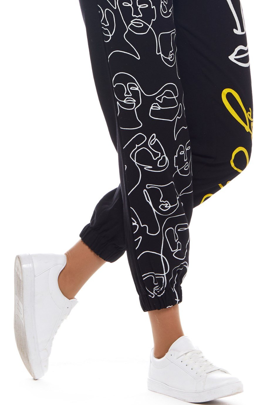 Siyah Otantik Baskılı Pantolon