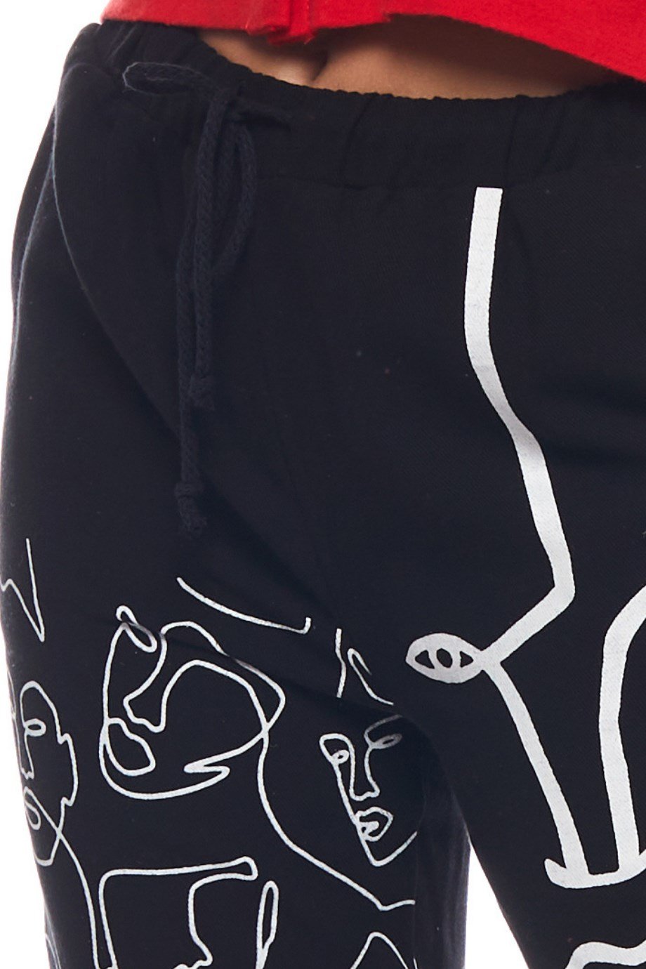 Siyah Otantik Baskılı Pantolon