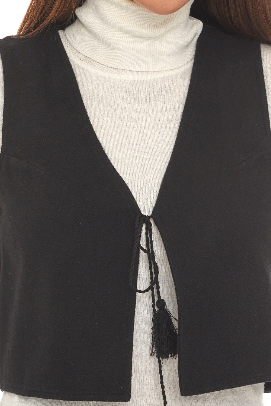 Siyah Pazen Kolsuz Yelek