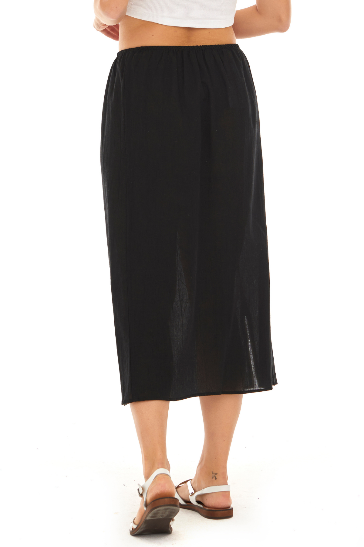 Siyah Şile Bezi Pamuk Uzun Etek Astarı Tam Boy Jüpon 