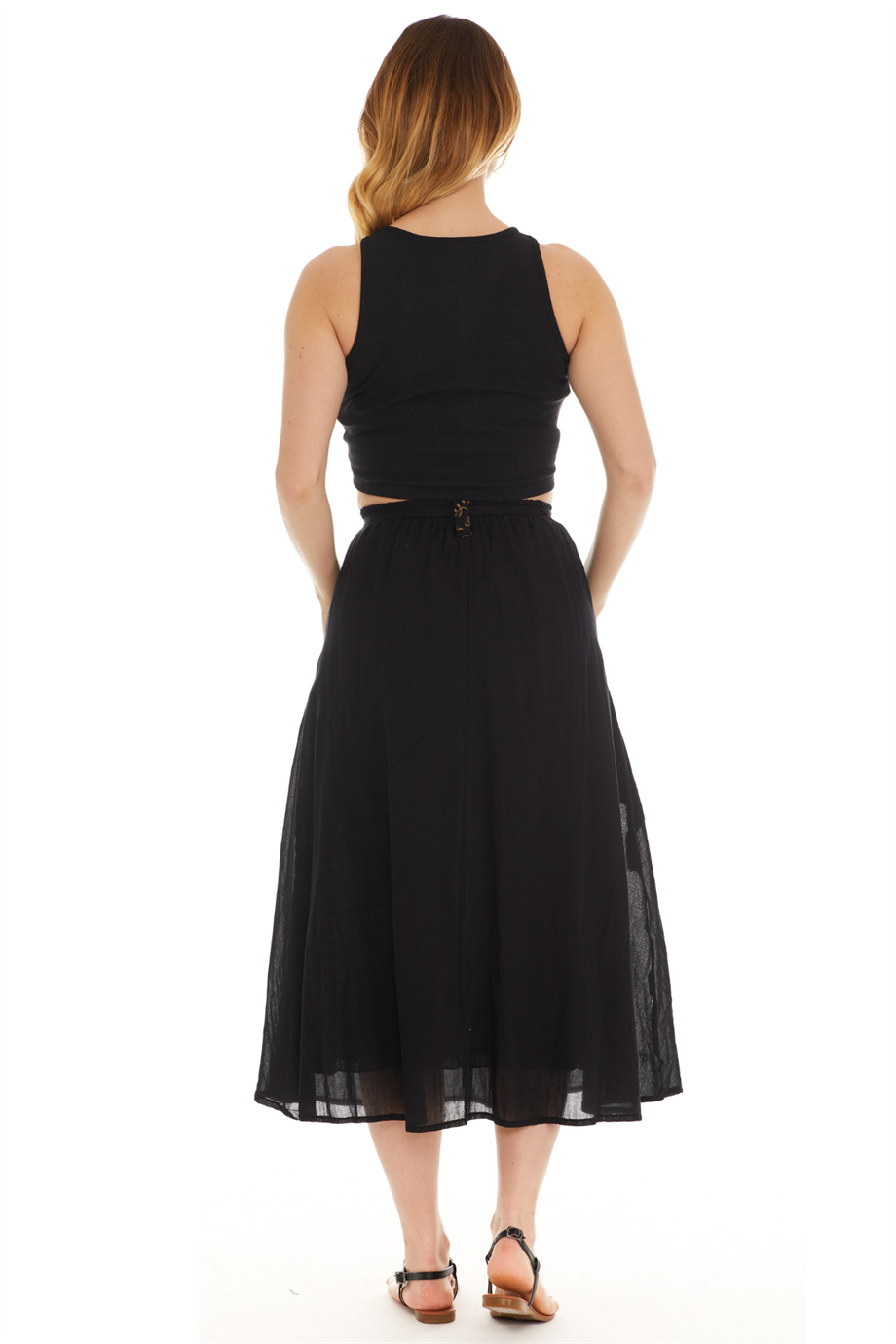 Siyah Vual Midi Boy Etek