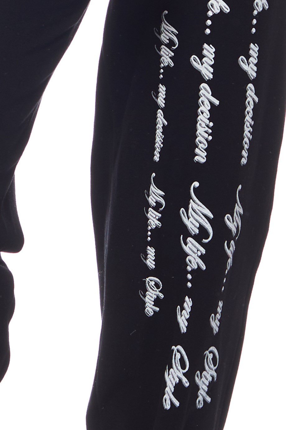 Siyah Yazı Baskılı Pantolon