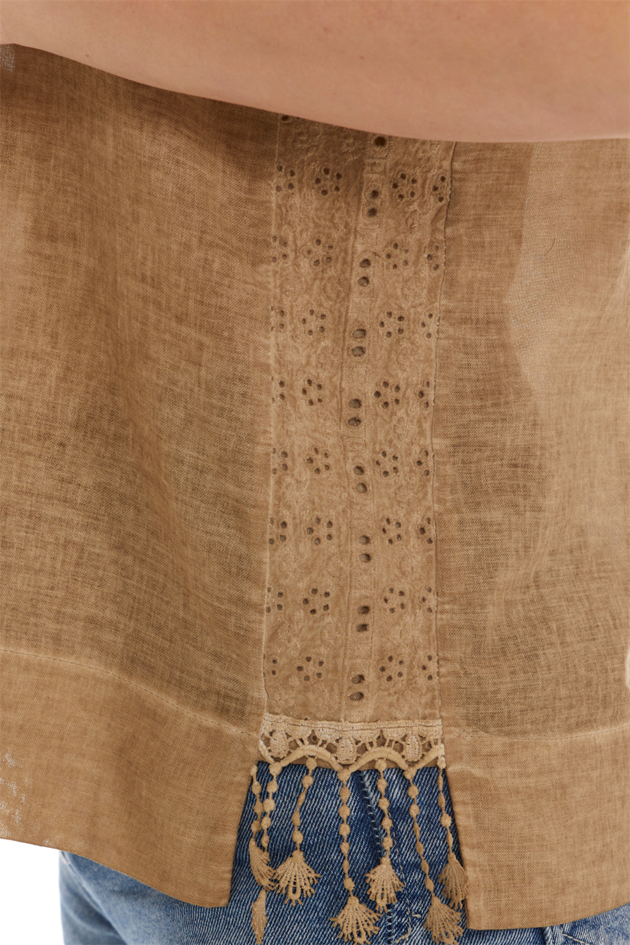 Toprak Kolsuz Poplin Bluz 