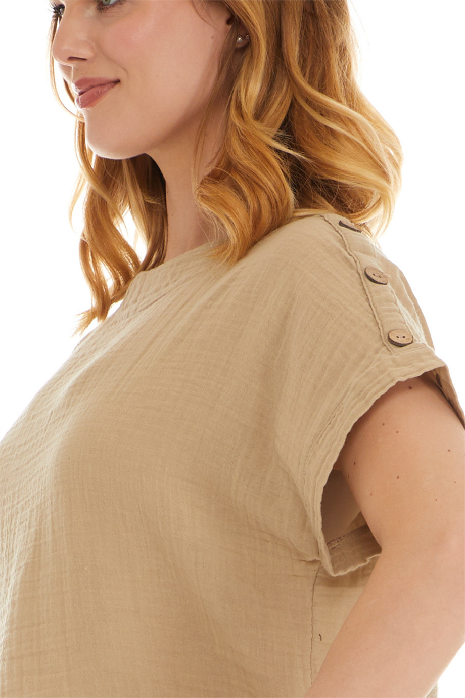 Vizon Kısa Kol Müslin Bluz