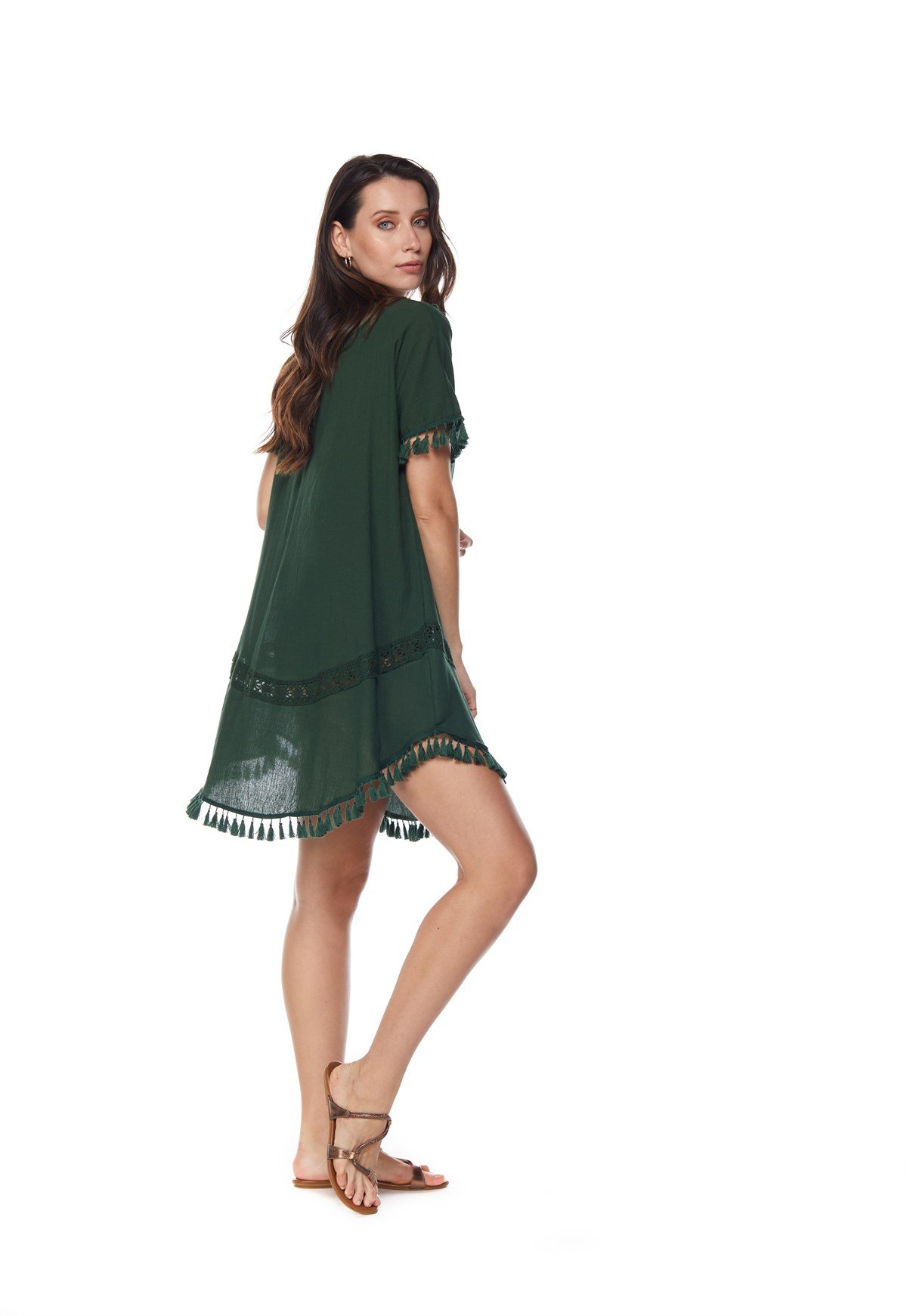 Yeşil Püsküllü Tunik