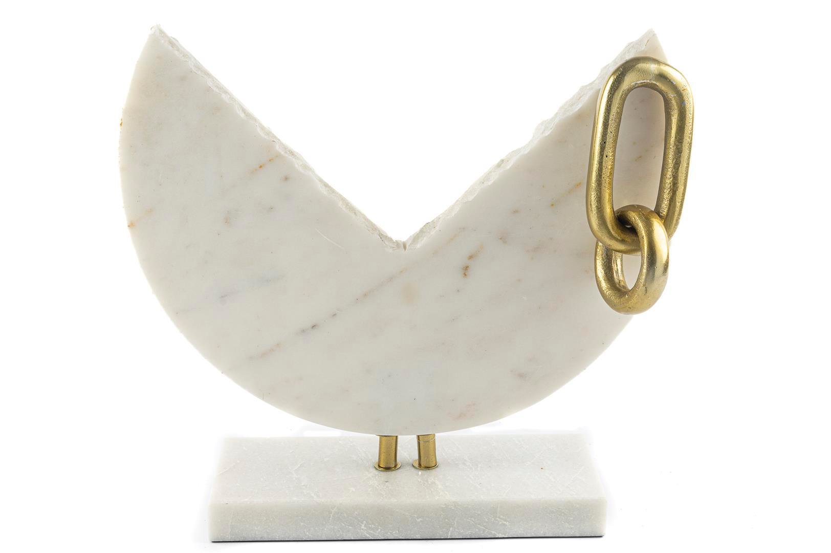 Gold Beyaz Mermerli Dekor Obje 31x11x33cm