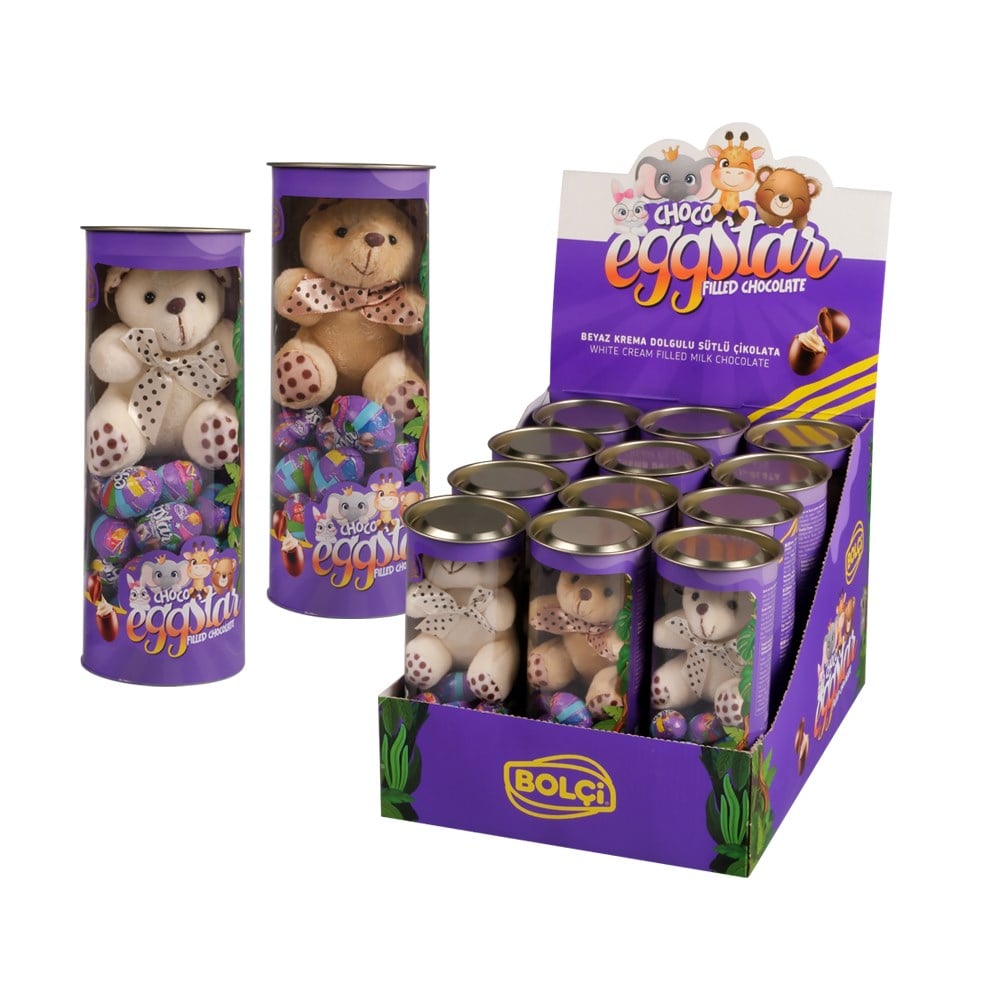 Atıştırmalık Çikolata-Jungle Eggstar Silindir Sütlü Yumurta Çikolata 200g 