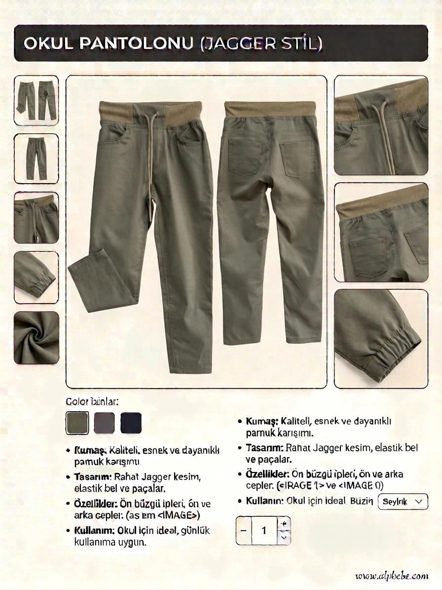 Açık Yeşil Lüx Ribanalı Beli ve Bileği Lastikli Jogger Keten Pantolon