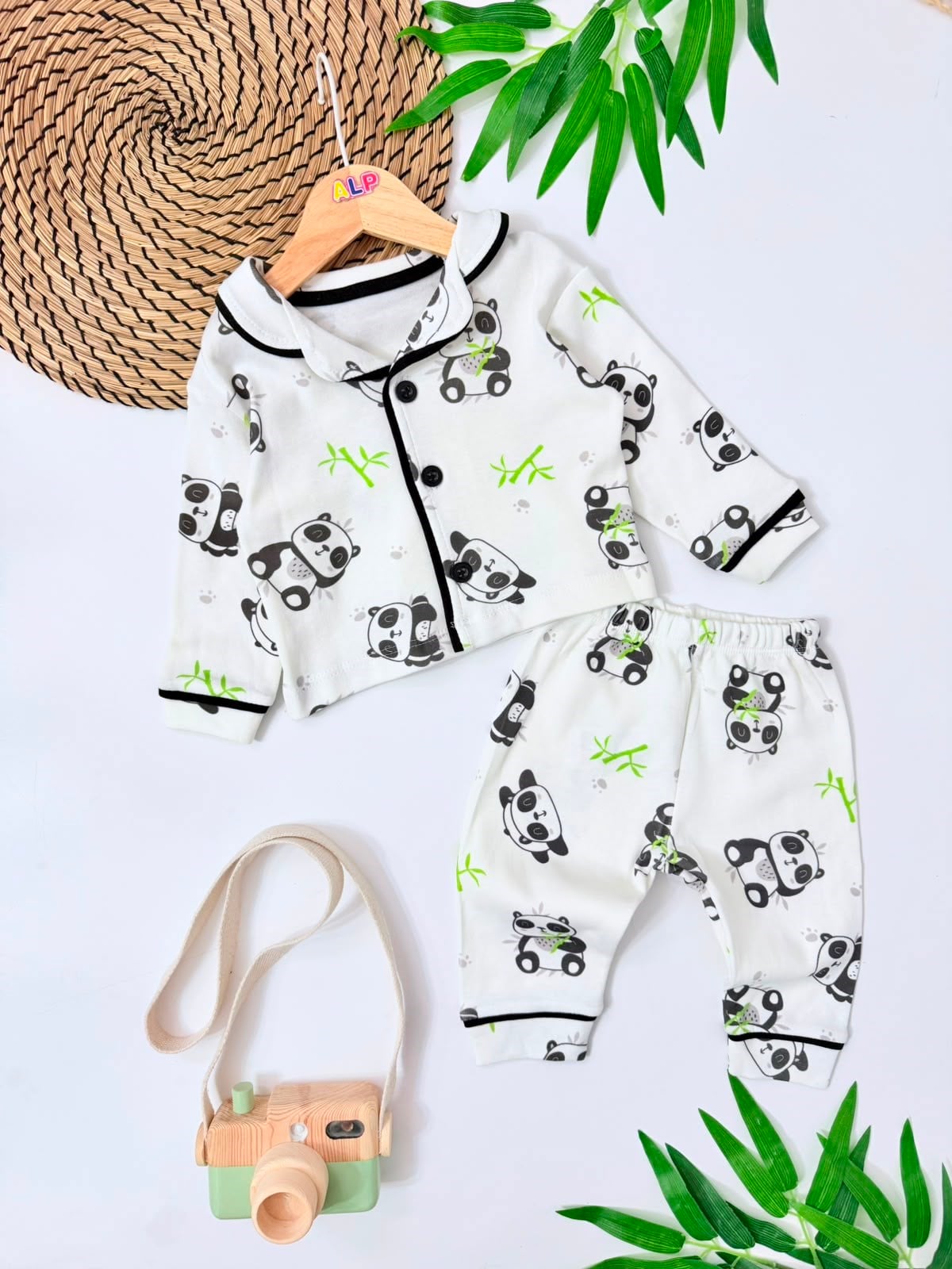 Angola Önden Düğmeli Mevsimlik 2 Parça Pjama Takımı