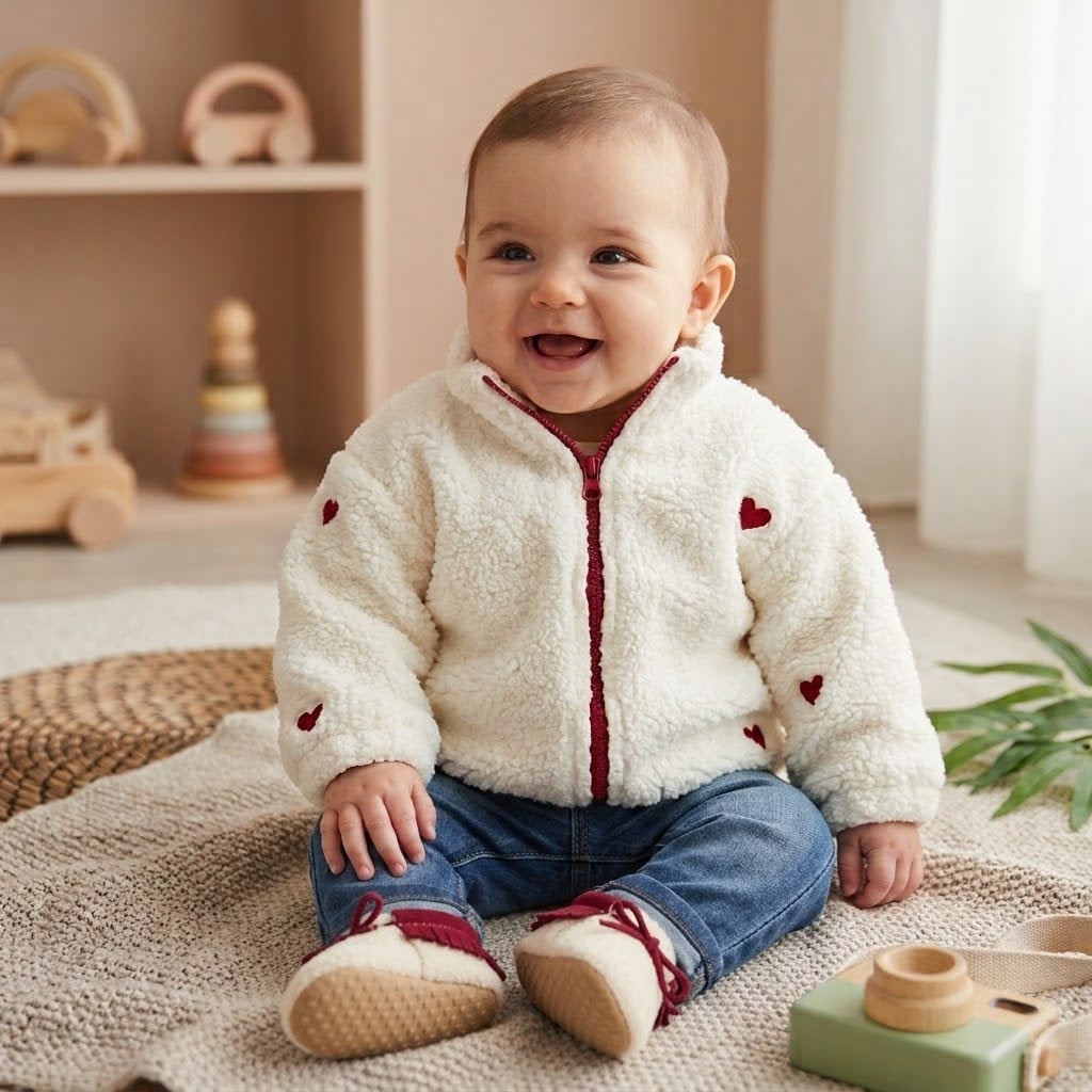 Aria Love Kiraz İşlemeli Peluş Ceket 