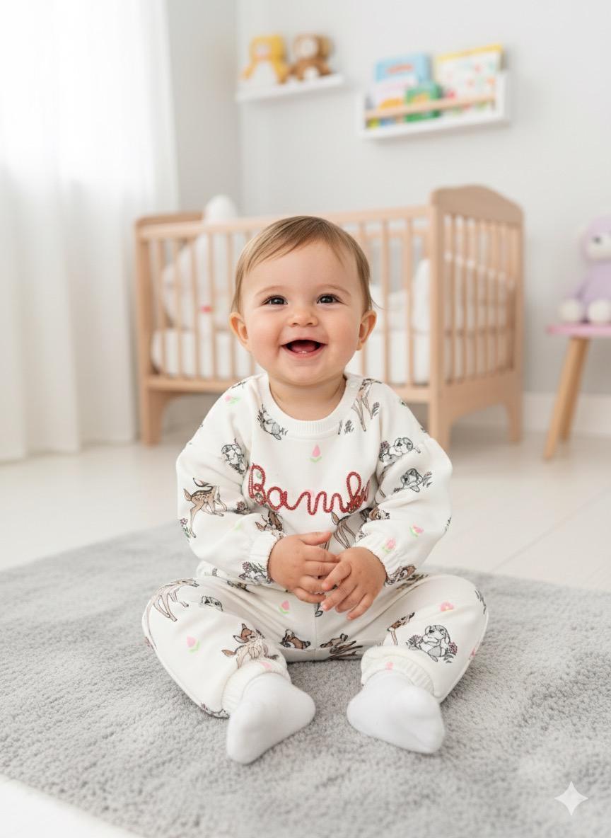 Bambi Baskılı Oversize 2'Li Takım