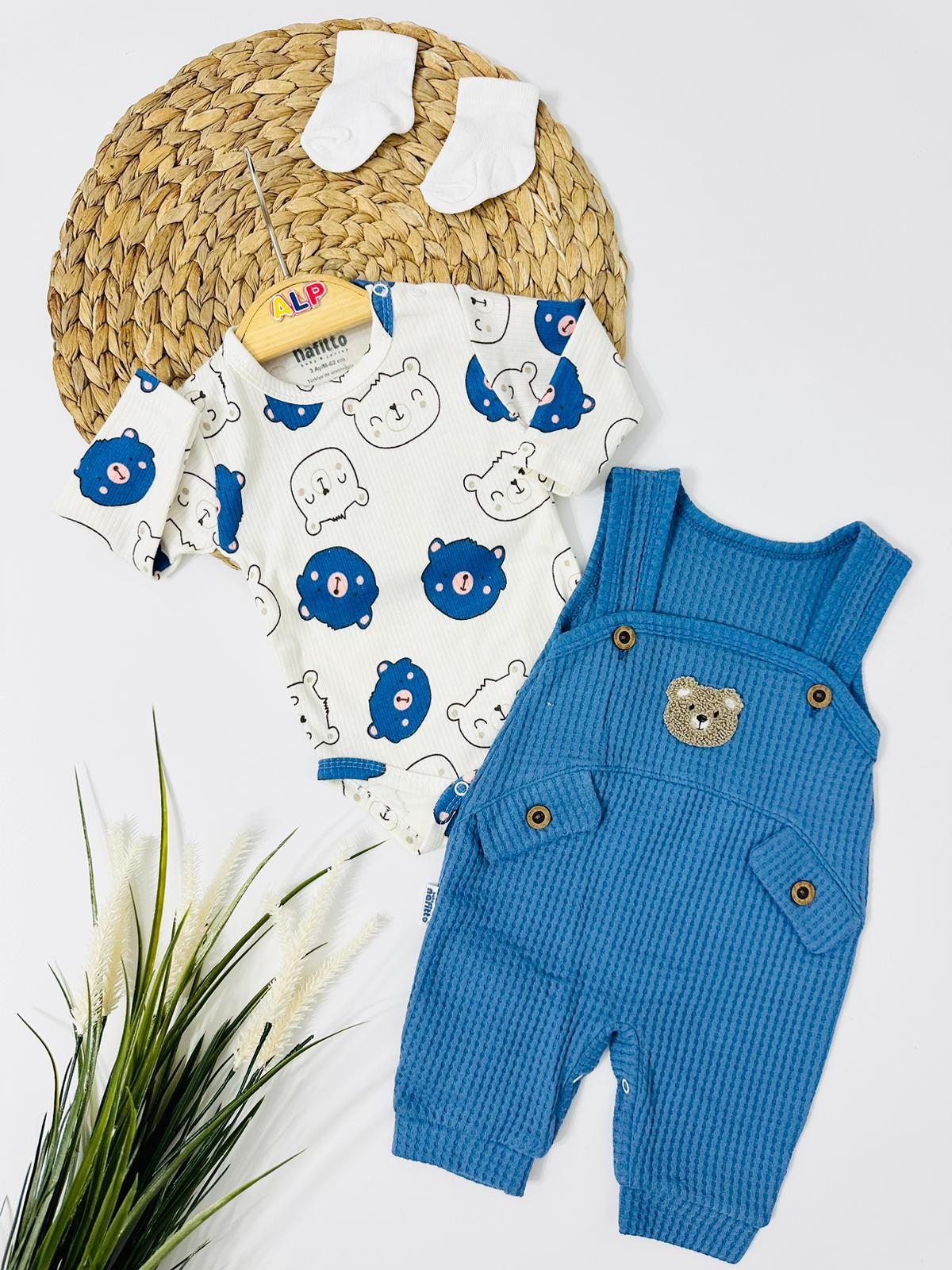 Bear Kaşkorse 3lü Sallopet Set - Mavi