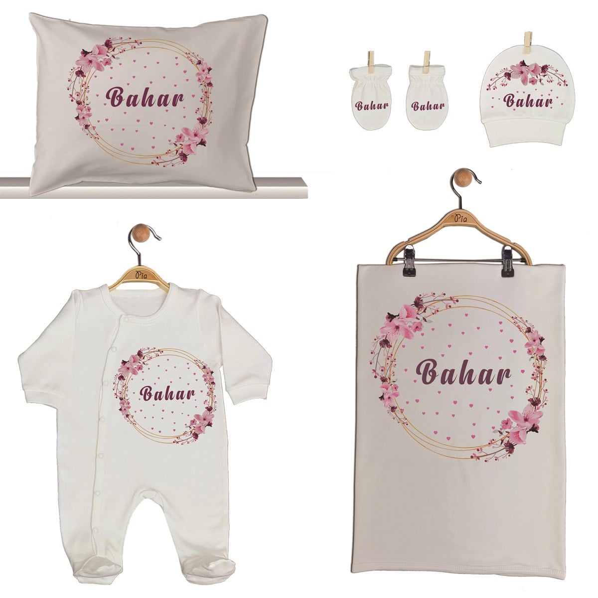 Çiçekli 5'li Set