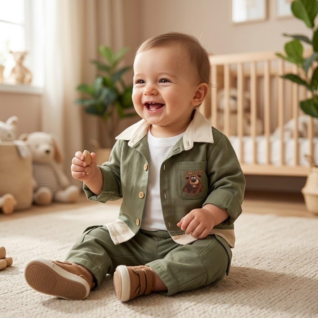 Funny Bear Gabardin Ceket - Body - Pantolon Set 