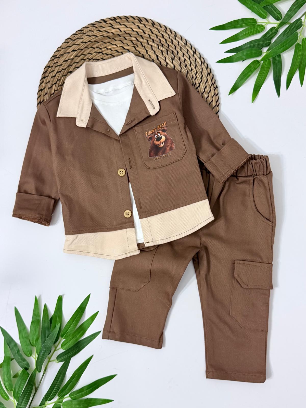 Funny Bear Gabardin Ceket - Body - Pantolon Set 