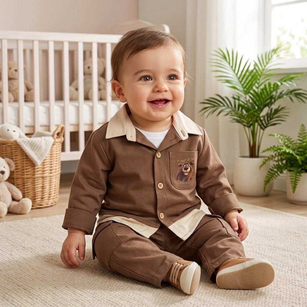 Funny Bear Gabardin Ceket - Body - Pantolon Set 