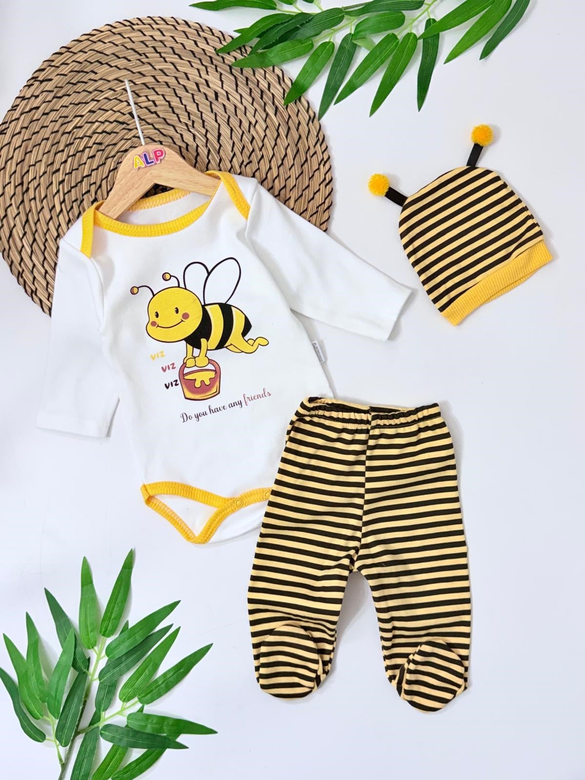 Honey desen alttan çıtçıt badili mevsimlik 3lü takım