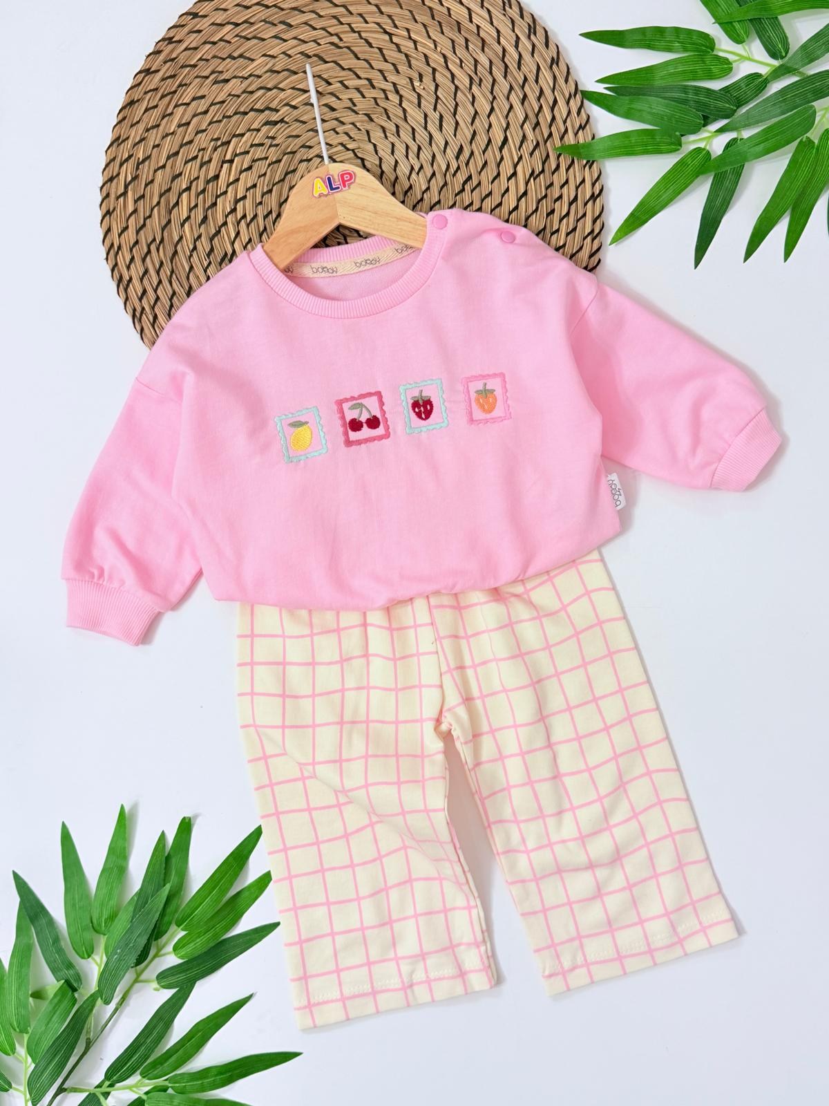 Meyveler Nakış Detaylı Sweatshirt - Pantolon Pinterest Takım 