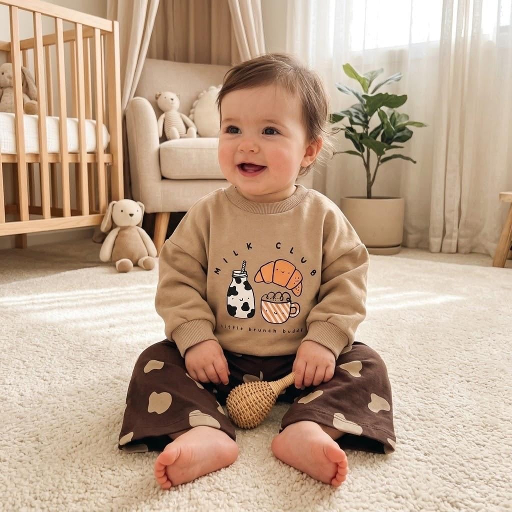 Milk Detaylı Desenli Pinterest Takım 