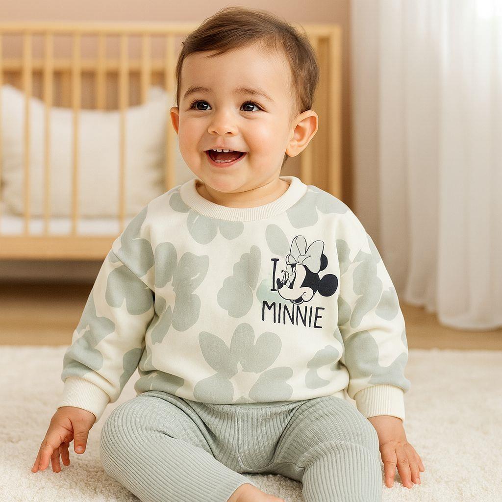 Minnie Omuzdan Çıtçıtlı Altı Fitilli Taytlı Takım- yeşil