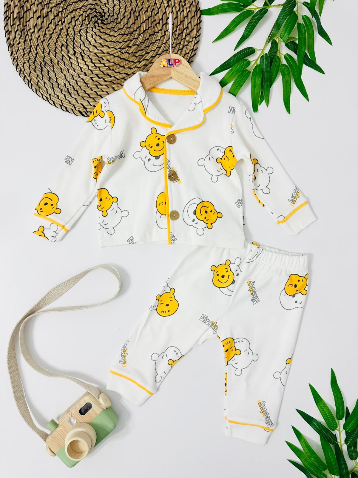 Pooh Önden Düğmeli Mevsimlik 2 Parça Pjama Takımı