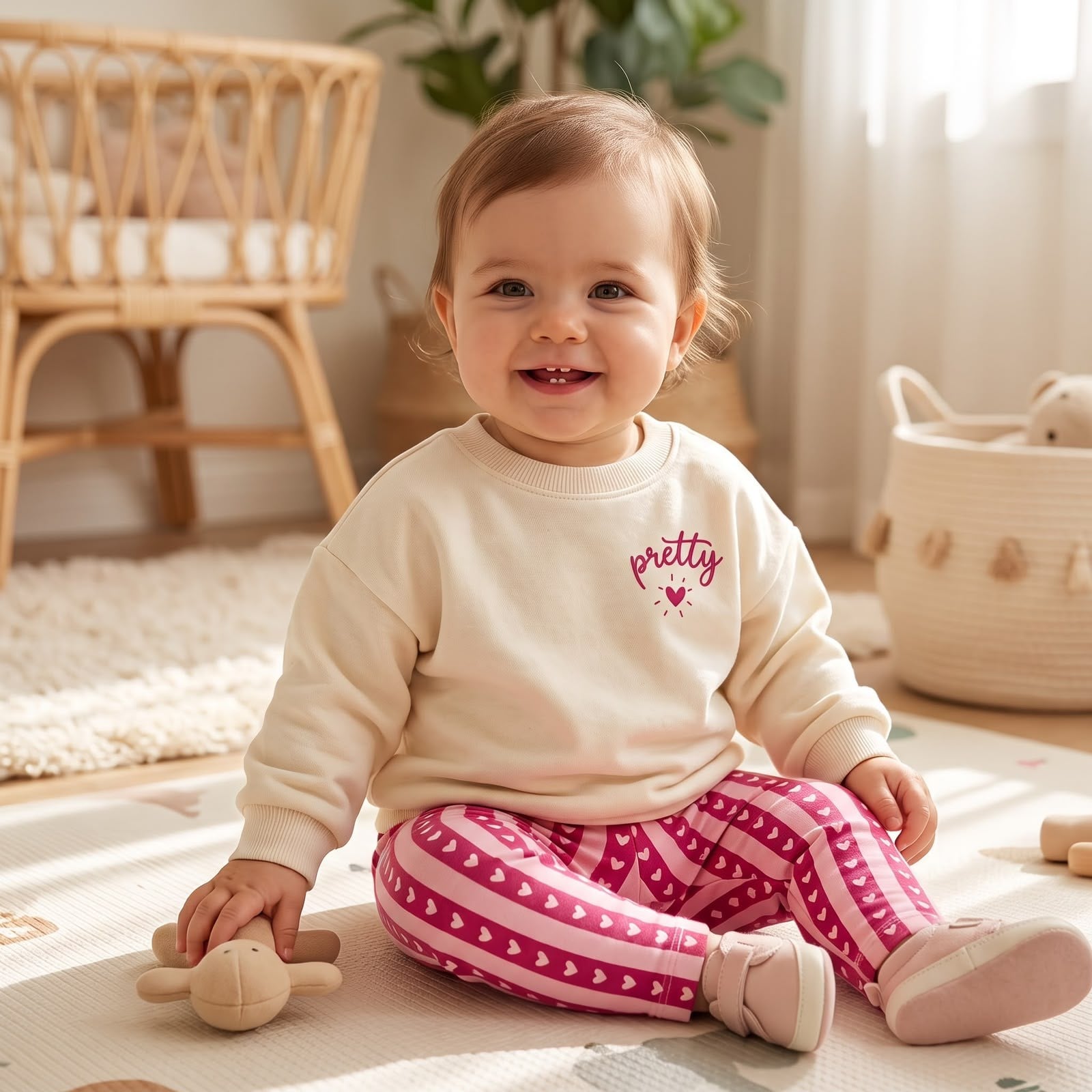 Pretty Kalpli Sırt Basılı Oversize Eşofman Takımı 