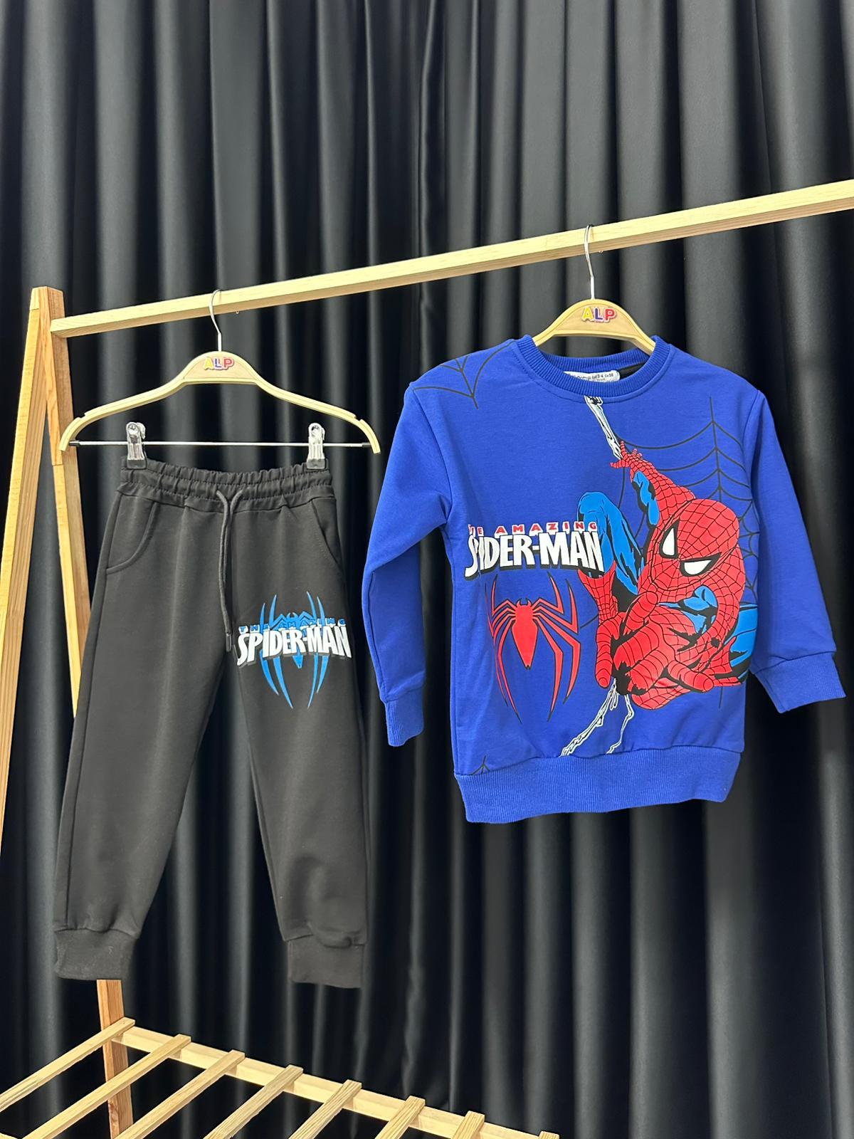 Spiderman Cep Detaylı Eşofman Takım - Mavi