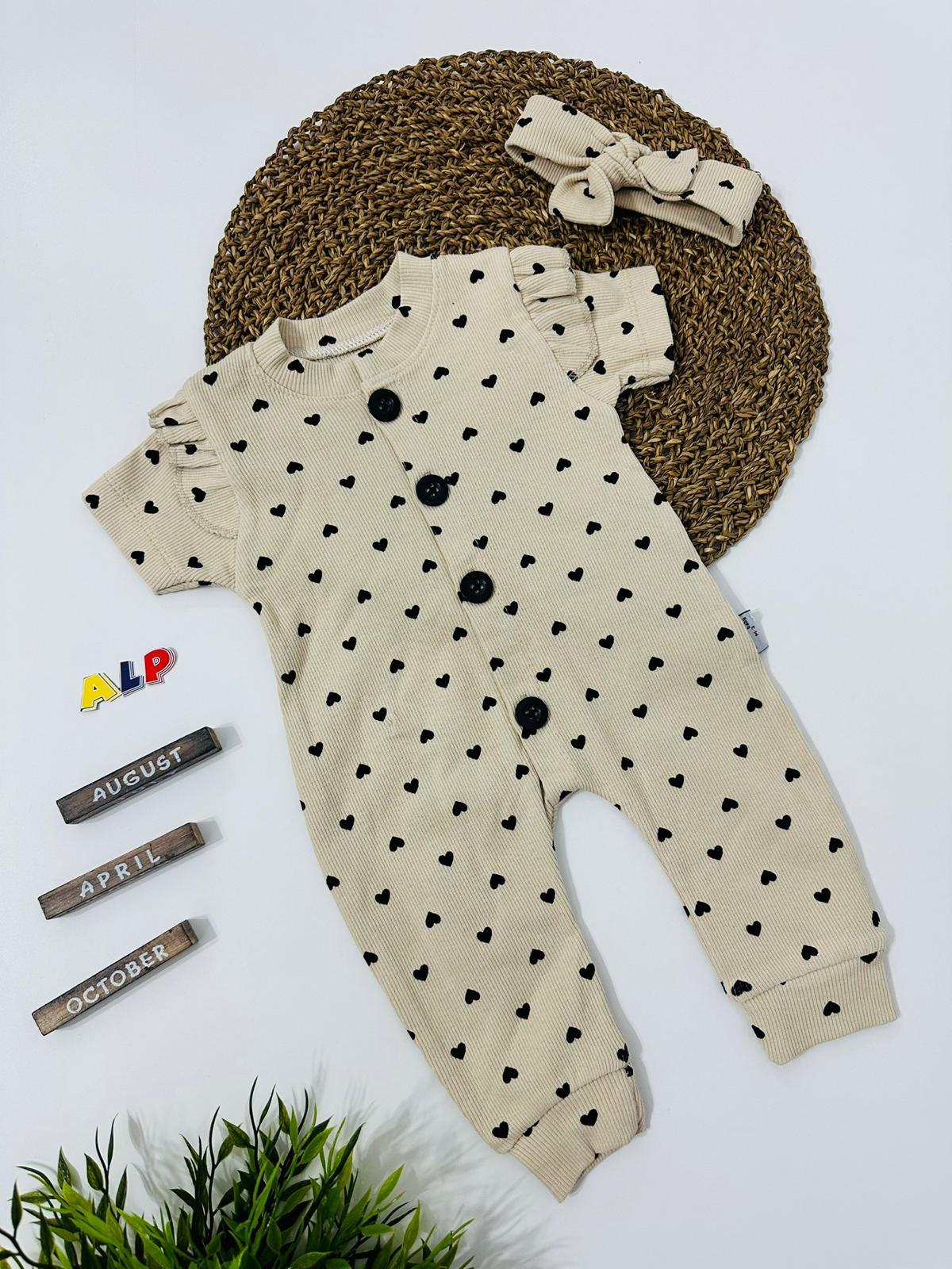 Tiny Hearts 2 Parça Tulum Set Kız Takım Bej