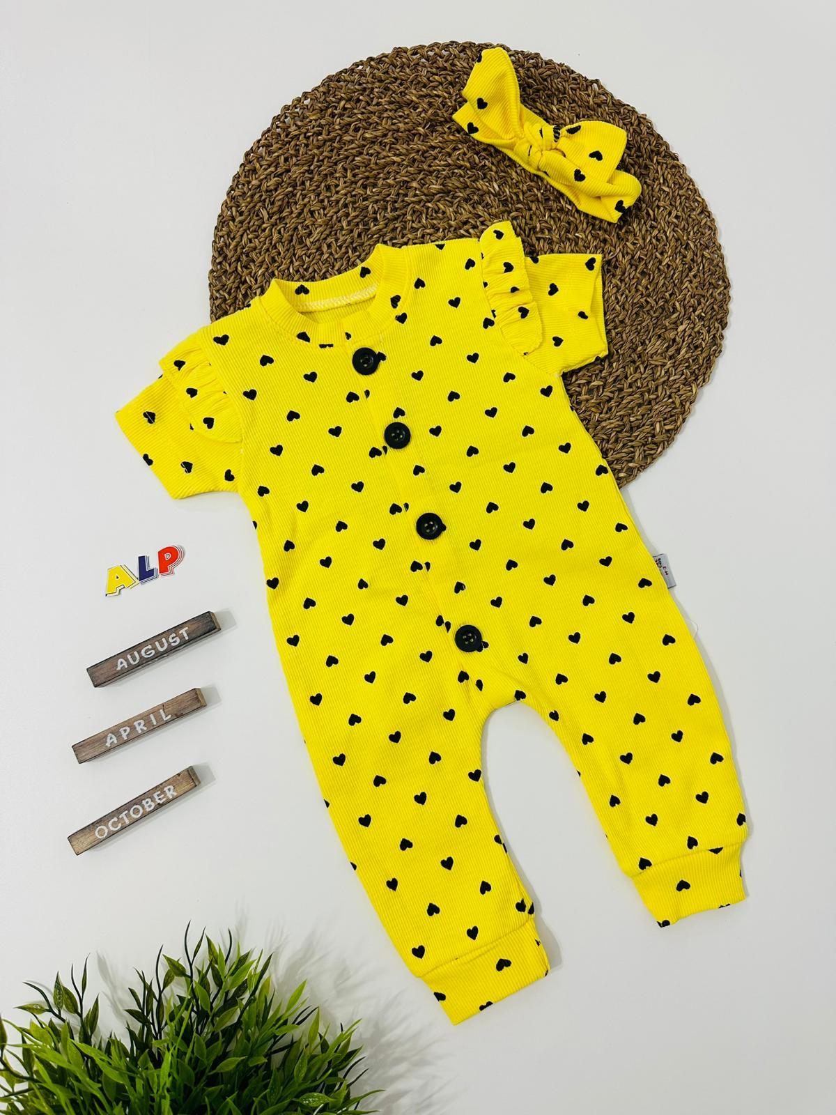 Tiny Hearts 2 Parça Tulum Set Kız Takım Sarı