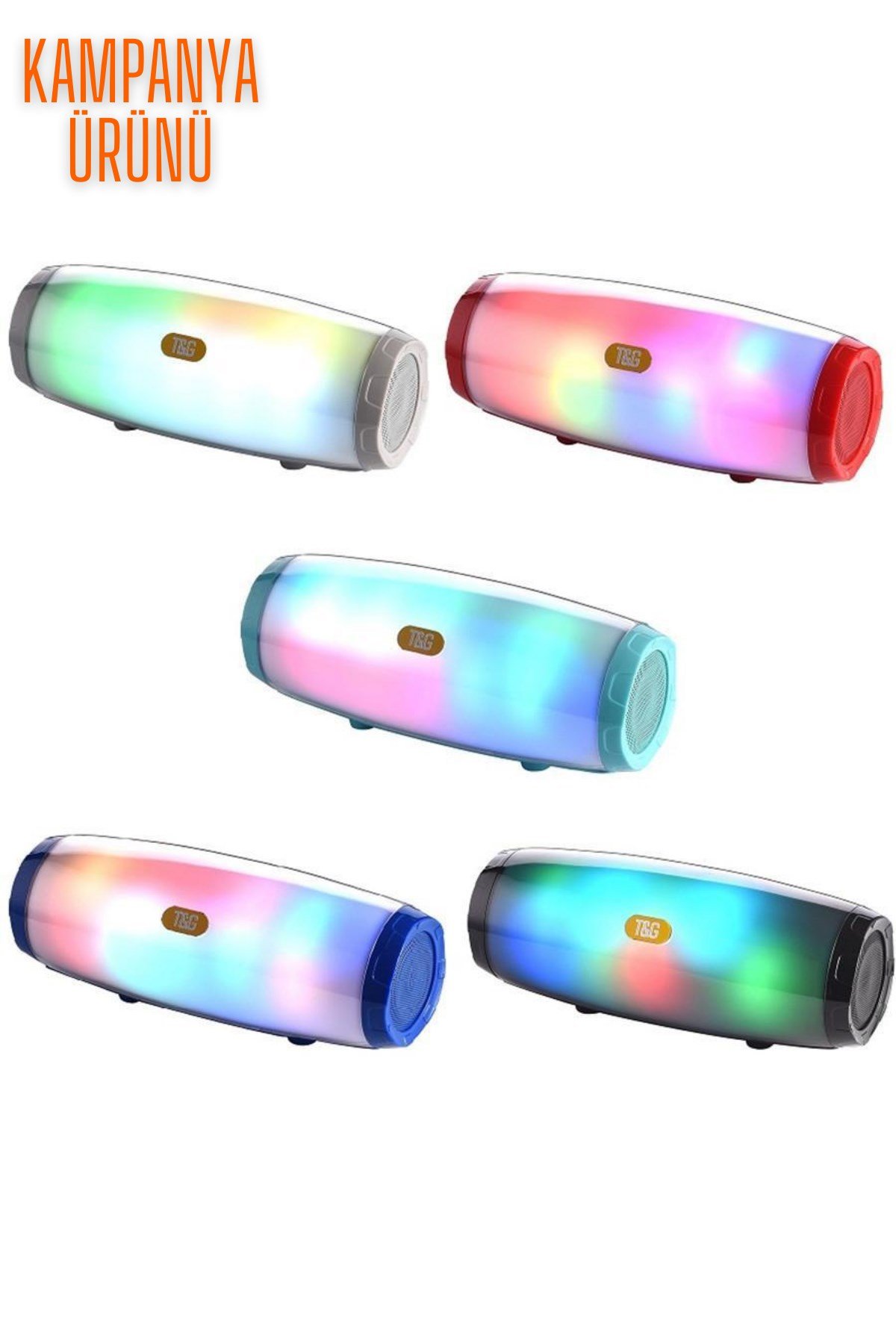 Orijinal T&G 165 Işıklı Speaker Kablosuz Bluetooth Hoparlör Ses Bombası