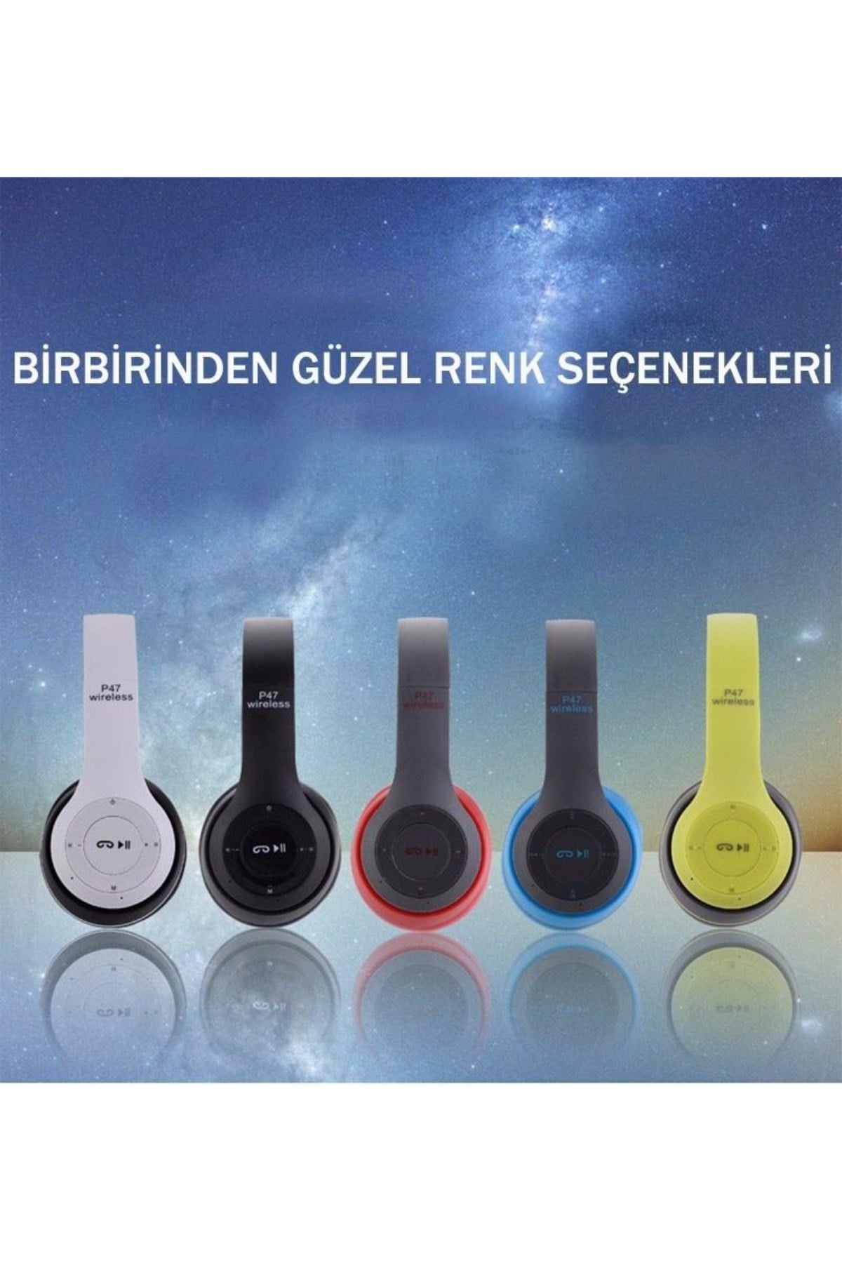 P47 Kablosuz Kulaklık Kulak üstü Bluetooth Fm Radyo 