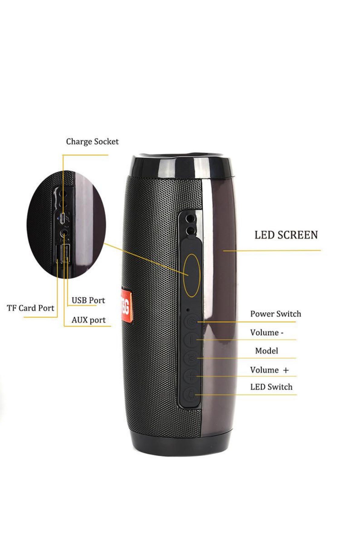 TG 157 Işıklı Bluetooth Speaker Kablosuz Hoparlör Ses Bombası