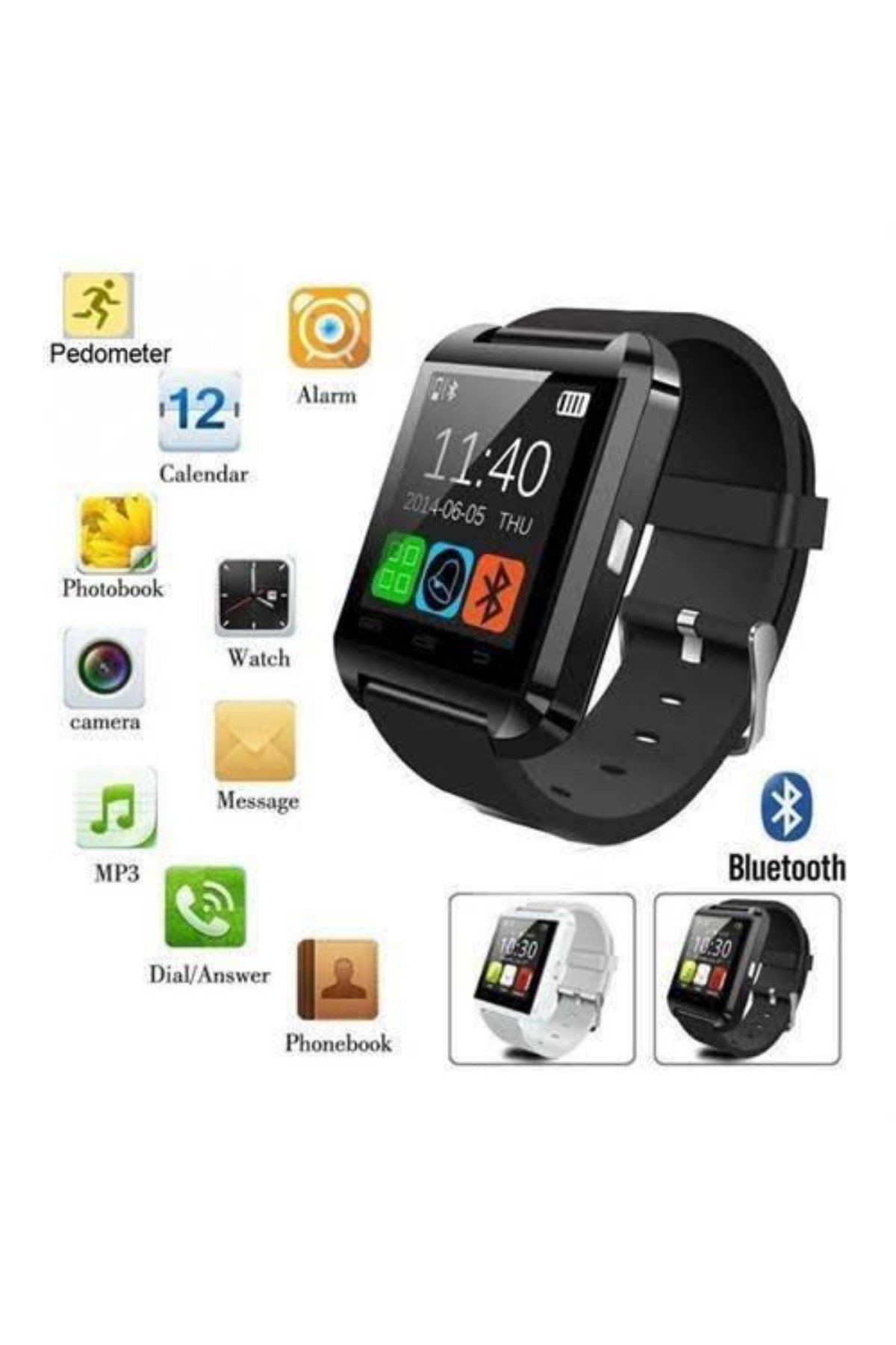 U8 Akıllı Saat Smart Watch ios ve Android Uyumlu Türkçe Menü
