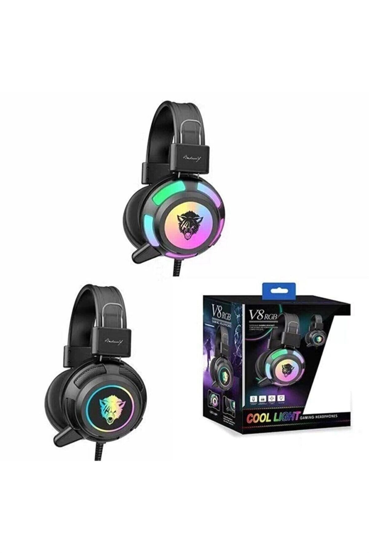 V8 Mikrofonlu Oyuncu Kulaklığı Yeni Rgb Led Işıklı Kulaklık