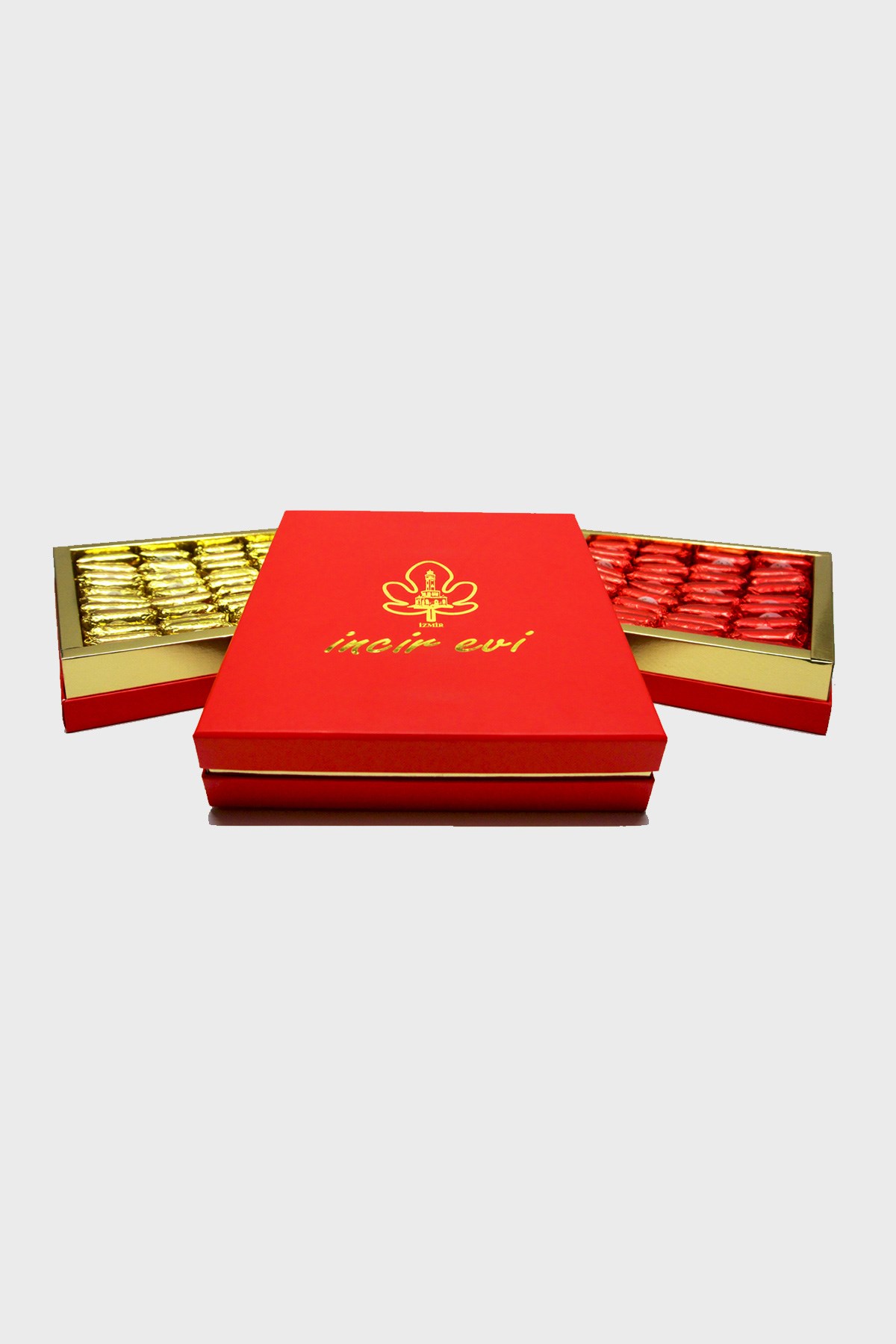 Kırmızı Şık Kutu Sade Çukulat İncir 1 Kg