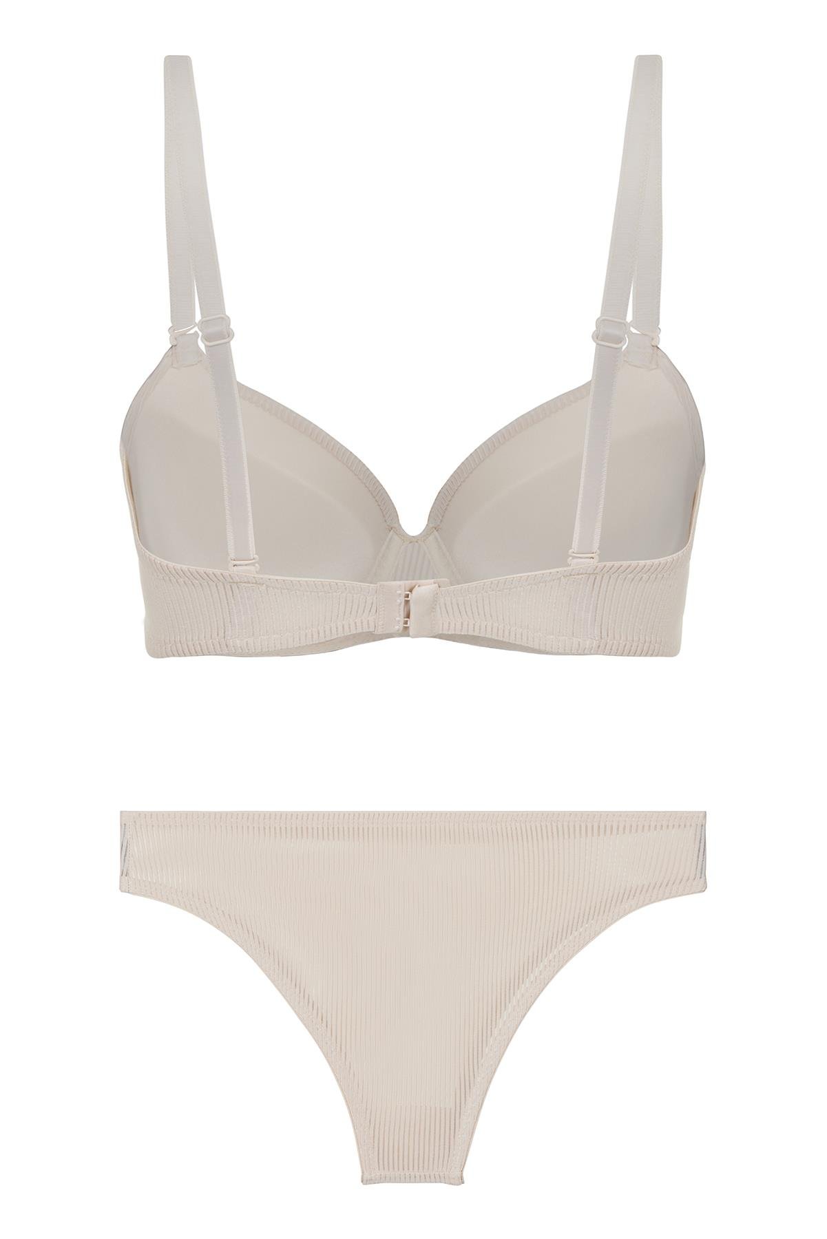 Aria Desenli Destekli Ten Sütyen Takımı (625)