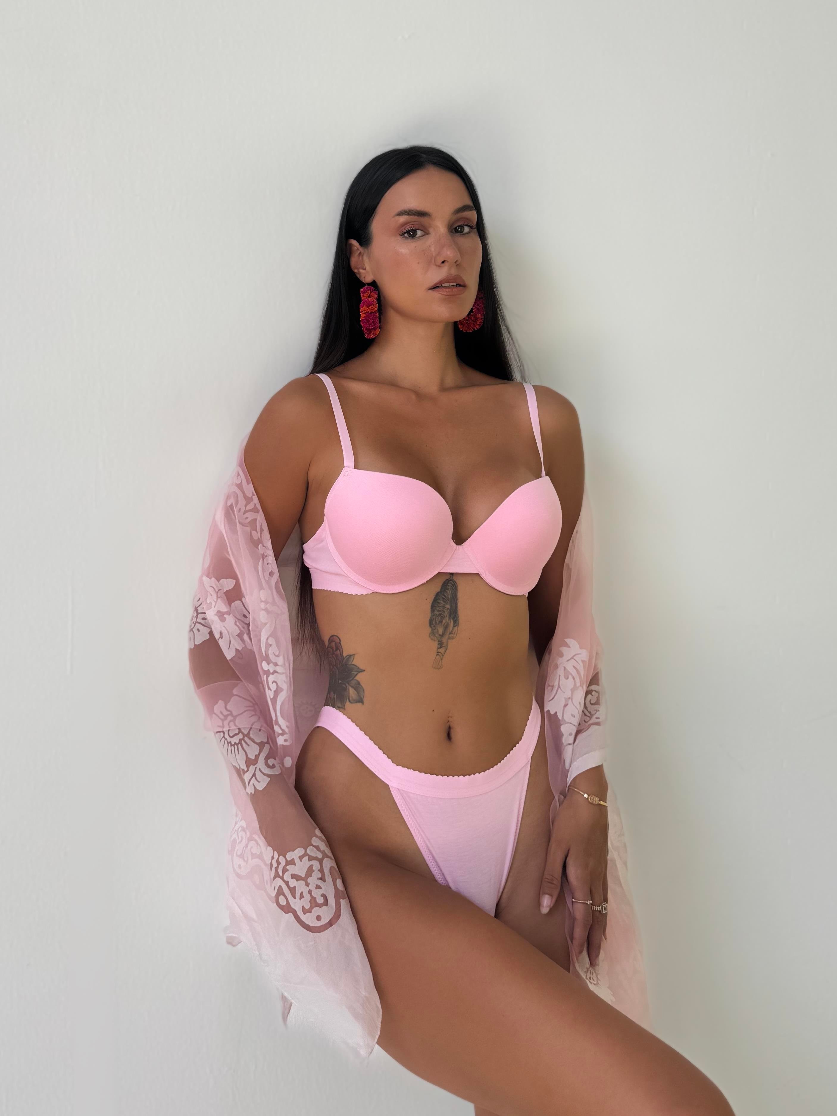 Bambu Kumaş Destekli Pembe Sütyen Takımı (730T)